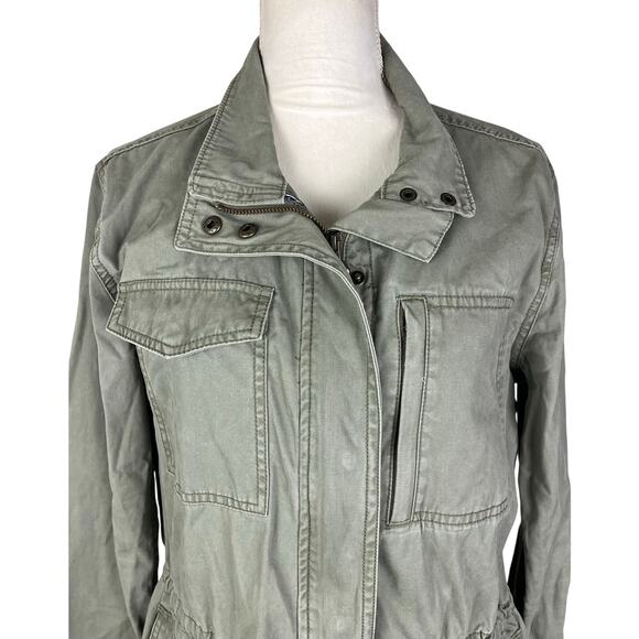 Marine Layer Utility Military Field Zip Up Jacket in Faded Olive Green Size XL - Picture 9 of 12